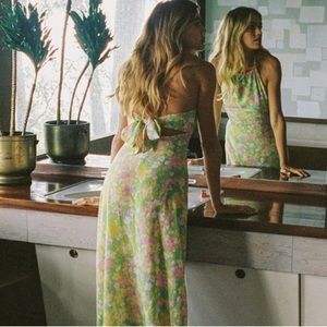 With Jeań Soriee Halter Dress In Honeysuckle